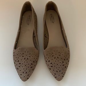 Seychelles (By Anthropologie) Perforated Tan Flats Size 8.5
